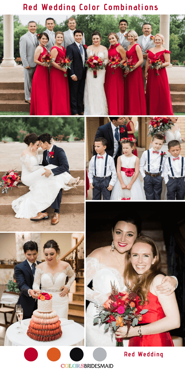 Red and Grey Fall Wedding Color combos